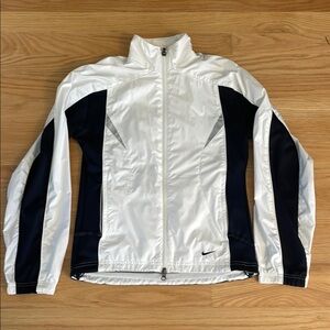 Womens Nike Black and White Full Zip Windbreaker Running Jacket, Size Small